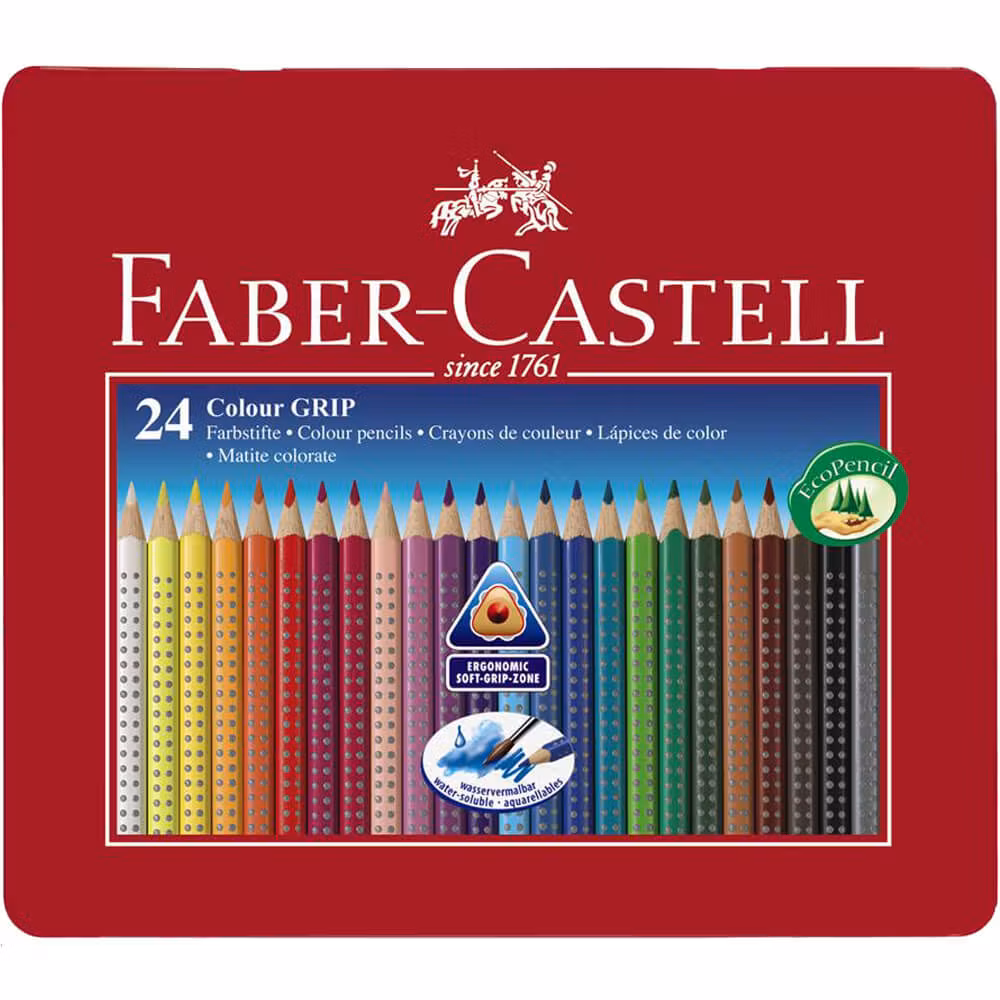 Creioane colorate 24 culori/set Grip 2001 Faber-Castell