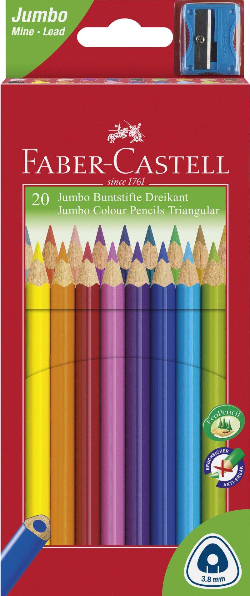Creioane colorate Jumbo 12 culori/set Grip 2001 Faber-Castell