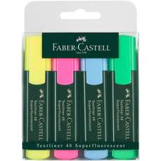 Textmarker 4 culori/set (galben, roz, albastru, verde), 1548 Faber Castell FC154804