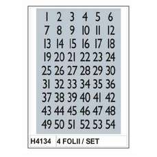 Sticker Vario cu numere, negru argintiu, 4folii/set, H4134 HERMA