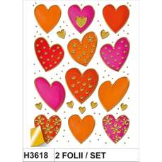 Sticker Decor cu inimioare, aurite, 2folii/set, H3618 HERMA