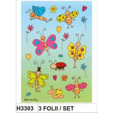 Sticker Décor cu fluturasi veseli, 3folii/set, H3303 HERMA