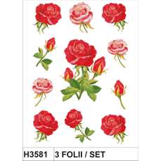 Sticker Decor cu trandafiri, 3folii/set, H3581 HERMA