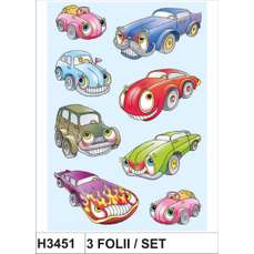 Sticker Decor cu masini zambitoare, 3folii/set, H3451 HERMA