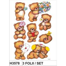 Sticker Décor cu ursuleti, 3folii/set, H3578 HERMA