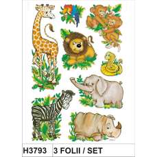 Sticker Décor cu animale din jungla, 3folii/set, H3793 HERMA