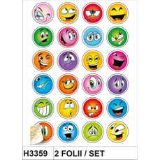 Sticker Decor cu fete, stari sufletesti, stralucitoare, 2folii/set, H3359 HERMA