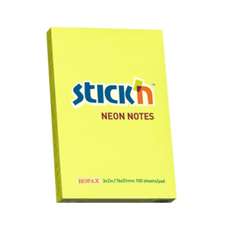 Notes autoadeziv 76mm x 51mm, 100 file/buc, galben neon, Stick'n