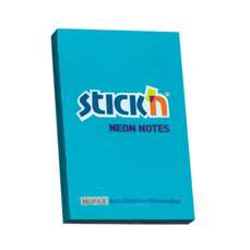Notes autoadeziv 76mm x 51mm, 100 file/buc, albastru neon, Stick'n