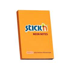 Notes autoadeziv 76mm x 51mm, 100 file/buc, portocaliu neon, Stick'n