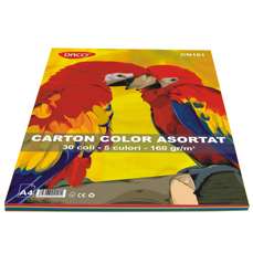 Carton color asortat 5 culori intens, A4, 160g/mp, 30coli/top, Daco CN161