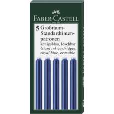 Patroane lungi, cerneala albastra, 5buc/set, 185524 Faber Castell