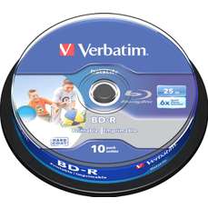 BD-R, 25GB, 6x, 10 buc/bulk, printabil, SL Datalife, Verbatim