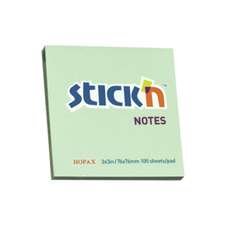 Notes autoadeziv 76mm x 76mm, 100 file/buc, verde pal, Stick'n