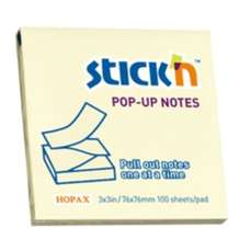 Notes autoadeziv 76mm x 76mm, in Z, 100 file/buc, galben pal, Stick'n