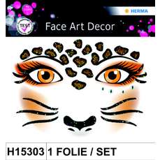 Sticker Face art - decor pentru fata, Leopard, 1folie/set, H15303 HERMA