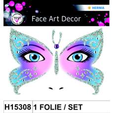 Sticker Face art - decor pentru fata, Butterfly, 1folie/set, H15308 HERMA