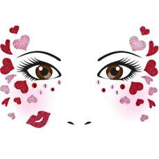 Sticker Face art - decor pentru fata, Love, 1folie/set, H15309 HERMA