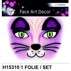 Sticker Face art - decor pentru fata, Pink cat, 1folie/set, H15310 HERMA