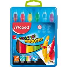 Creioane colorate cerate pe baza de gel solid, 6culori/set, Color Peps Smoothy Maped