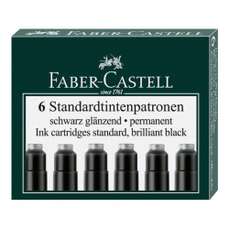 Patroane scurte, cerneala neagra, 6buc/set, 185507 Faber Castell