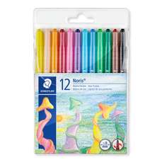 Creioane colorate cerate cu varf retractabil, 12culori/set, Noris Twister Staedtler