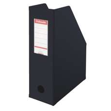 Suport vertical carton plastifiat negru, pliabil, Esselte
