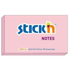 Notes autoadeziv 127mm x 76mm, 100 file/buc, roz pal, Stick'n