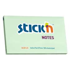 Notes autoadeziv 127mm x 76mm, 100 file/buc, verde pal, Stick'n