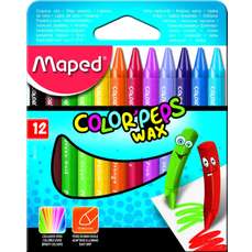 Creioane colorate cerate, 12culori/set, Color Peps Wax Maped
