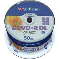DVD+R 8,5GB, 8x, double layer, printabil, 50 buc/bulk, Verbatim