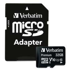 Card de memorie Micro-SDHC 32GB, Class 10 cu adaptor SD, Premium Verbatim