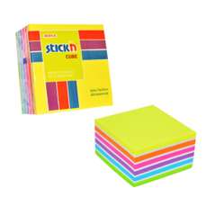 Notes autoadeziv cub 76mm x 76mm, 400 file/set, neon si pastel asortate, Stick'n, HO-21539