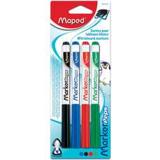 Whiteboard marker 4 buc/set (albastru, negru, rosu, verde), varf 2,0 mm, Marker Peps Maped, 741312-8