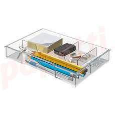 Suport accesorii birou, 4 compartimente, transparent, Plus Leitz