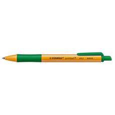Pix retractabil, verde, corp portocaliu, varf 0,5mm, 603036 Stabilo