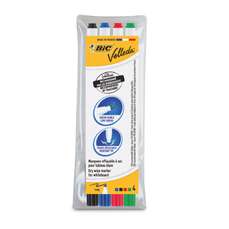 Whiteboard marker 4 buc/set (albastru, negru, rosu, verde), varf 1,0 mm, 1721 Velleda BIC