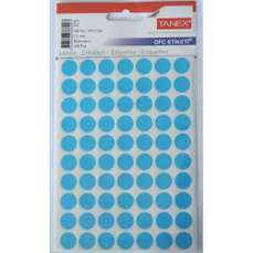 Etichete autoadezive rotunde, diam.13mm, 350buc/set, 5coli/set, albastru, Tanex