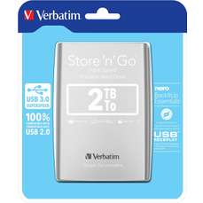 Hard disk extern, 2TB, USB 3.0, argintiu, Store 'n Go Verbatim