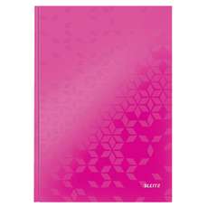 Caiet A4, 80file, matematica, coperta carton, roz, Wow Leitz