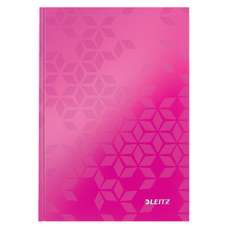 Caiet A5, 80file, matematica, coperta carton, roz, Wow Leitz