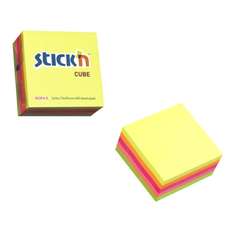 Notes autoadeziv cub 76mm x 76mm, 400 file/set, 5 culori neon, Stick'n -HO-21012
