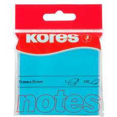Notes autoadeziv 76mm x 76mm, 100 file/buc, albastru neon, Kores