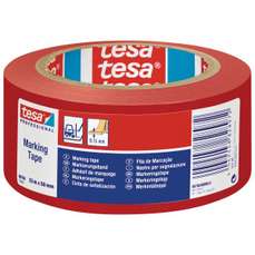 Banda adeziva marcare, PVC rosu, 50mm x 33m, Tesa