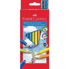 Creioane colorate 20culori/set si o ascutitoare, Jumbo Faber Castell-FC116520
