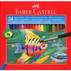 Creioane colorate acuarela, 24culori/set, Faber Castell-FC114425