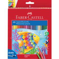 Creioane colorate acuarela, 48culori/set, Faber Castell-FC114448
