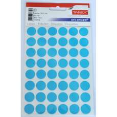 Etichete autoadezive rotunde, diam.16mm, 240buc/set, 5coli/set, albastru, Tanex