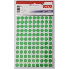 Etichete autoadezive rotunde, diam.10mm, 540buc/set, 5coli/set, verde, Tanex