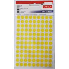 Etichete autoadezive rotunde, diam.10mm, 540buc/set, 5coli/set, galben, Tanex